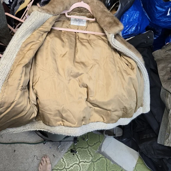 Vtg 70s  Mink Front Sweater Jacket Albert Furs - Picture 9 of 13